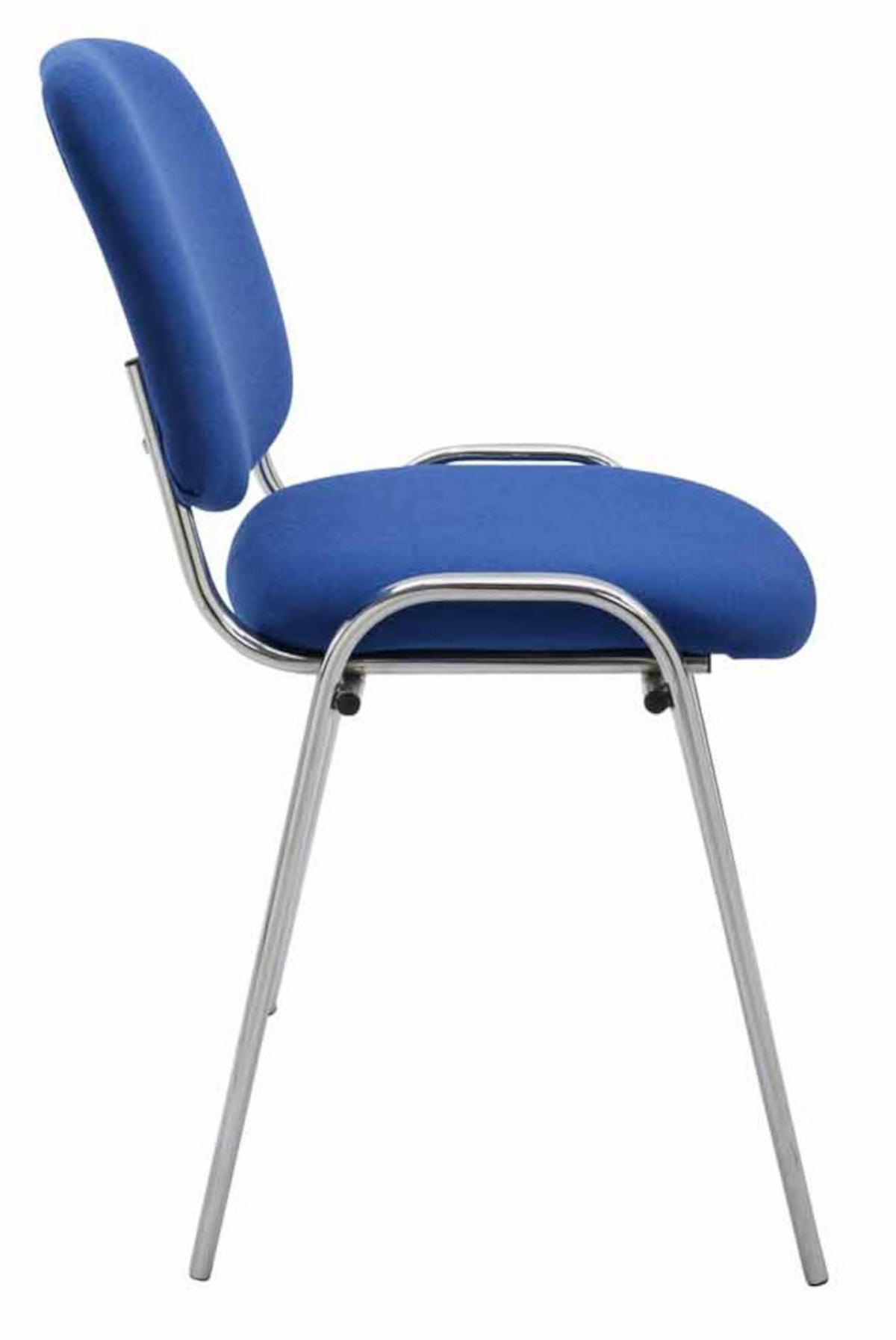 BESUCHERSTUHL 4er Set Stoff blau - Blau, Textil/Metall (54/79/64cm) - CLP