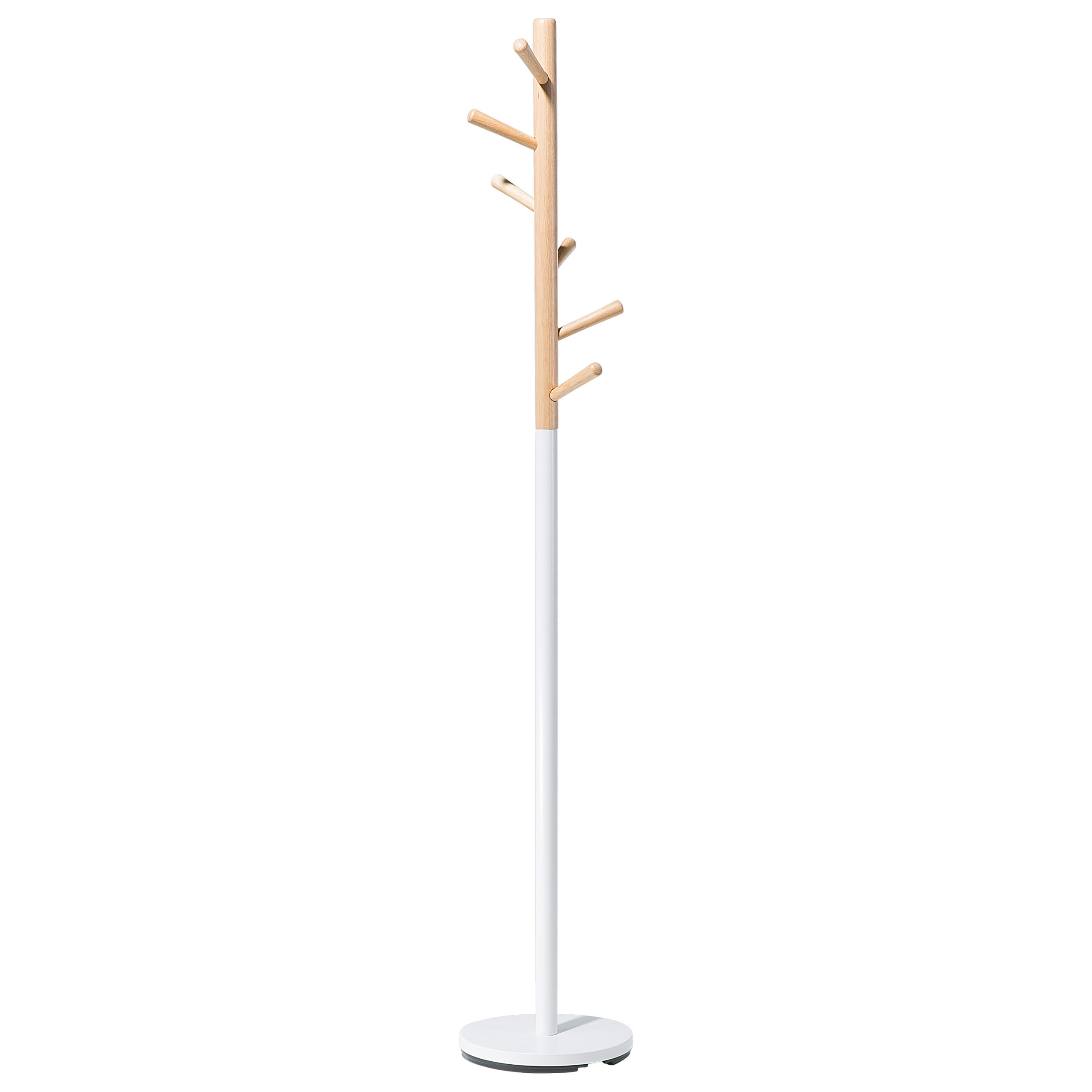 KLEIDERSTÄNDER Kiefernholz/Metall hellbraun/weiß 170 cm Aubum - Hellbraun/Weiß, Holz (29/170/29cm) - Beliani