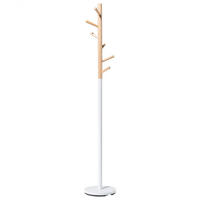 KLEIDERSTÄNDER Kiefernholz/Metall hellbraun/weiß 170 cm Aubum - Hellbraun/Weiß, Holz (29/170/29cm) - Beliani