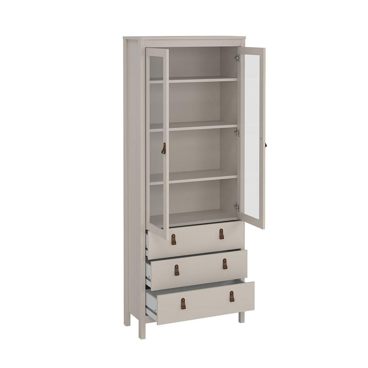 VITRINENSCHRANK, Madrid, Kaschmir, Holzwerkstoff, 78 x 33 x 199 cm - Kaschmir, Holzwerkstoff (78/199/33cm) - ebuy24