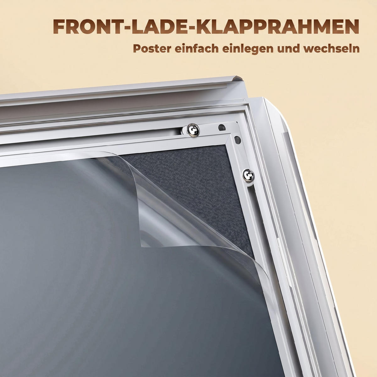 A3-PLAKATSTÄNDER Aluminium Edelstahl Silber - Silberfarben, Metall (30/135/45cm) - HOMCOM