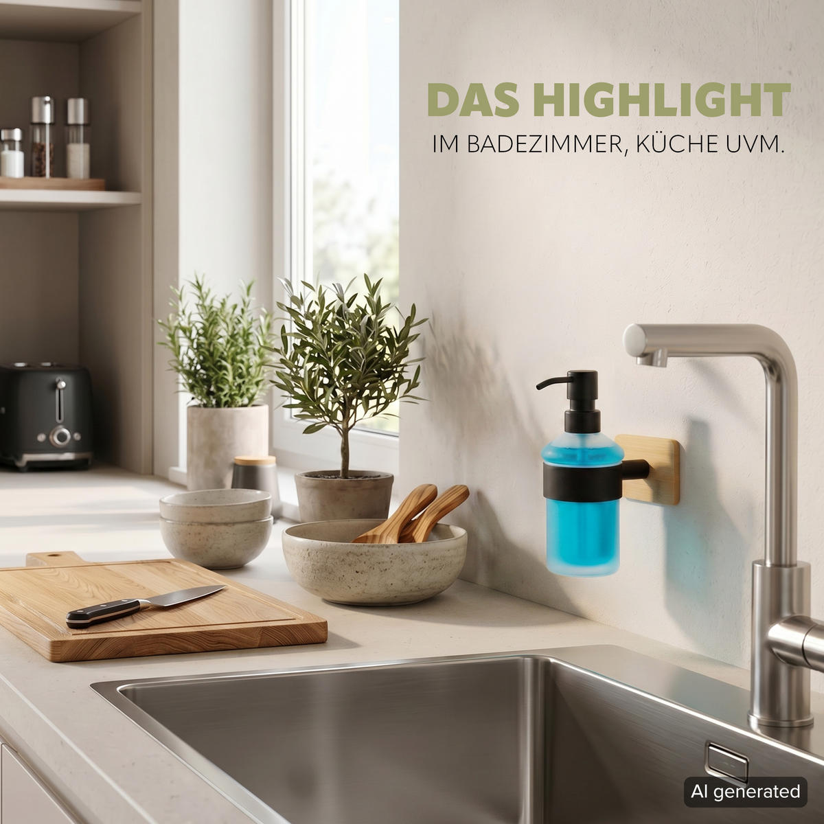 SEIFENSPENDER PIAZZA BLACK TAPE BAMBUS, Edelstahl, Bambus, schwarz - Schwarz, Naturmaterialen (9/18/13.5cm) - bremermann