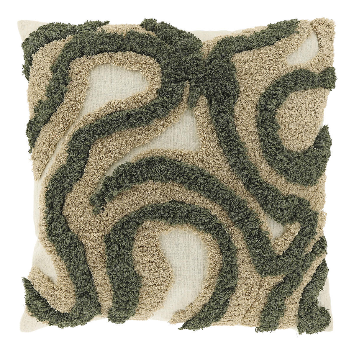 DEKOKISSEN Calin Grün 45/45/8 cm - Waldgrün, Textil (45/45cm) - Unique Living