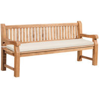 GARTENBANK Teakbank Dabel Holz Creme Holzbank 200cm - Creme, Holz (200/93/61cm) - DELUKE