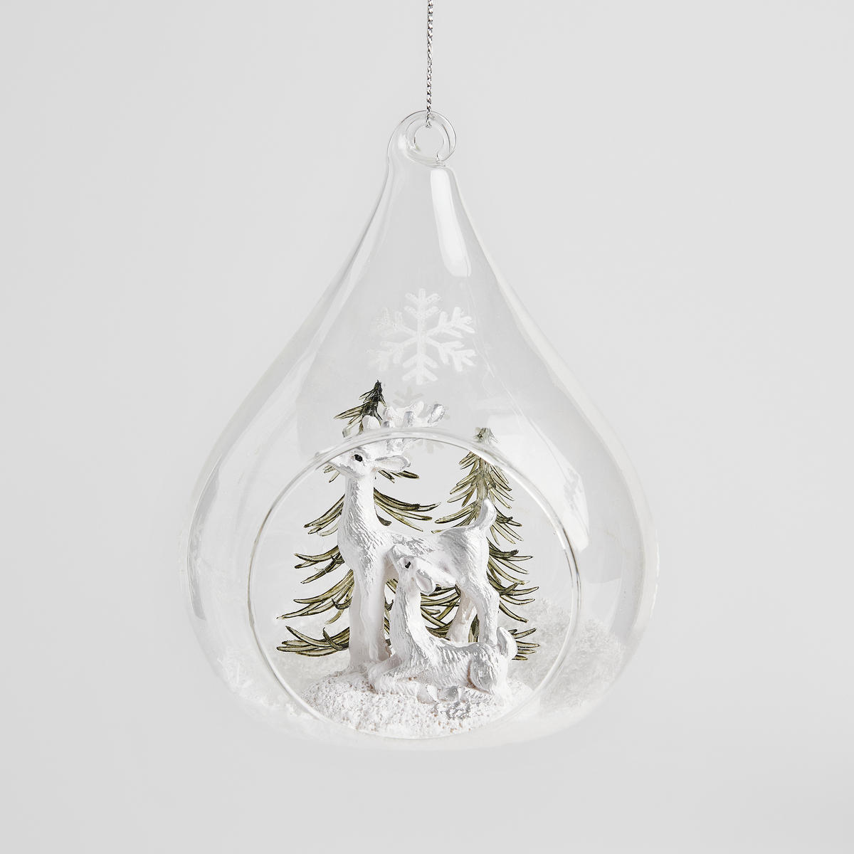 WEIHNACHTSKUGEL Glas SNOWKI, 10x12 cm, Transparent, Christbaumkugeln, Weihnachtsdeko Xmas, Christmas Deko - Braun, Glas (10/12/8cm) - home&you