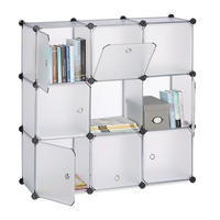 REGALSYSTEM - Transparent, Kunststoff/Metall (32/95.5/95.5cm) - Relaxdays