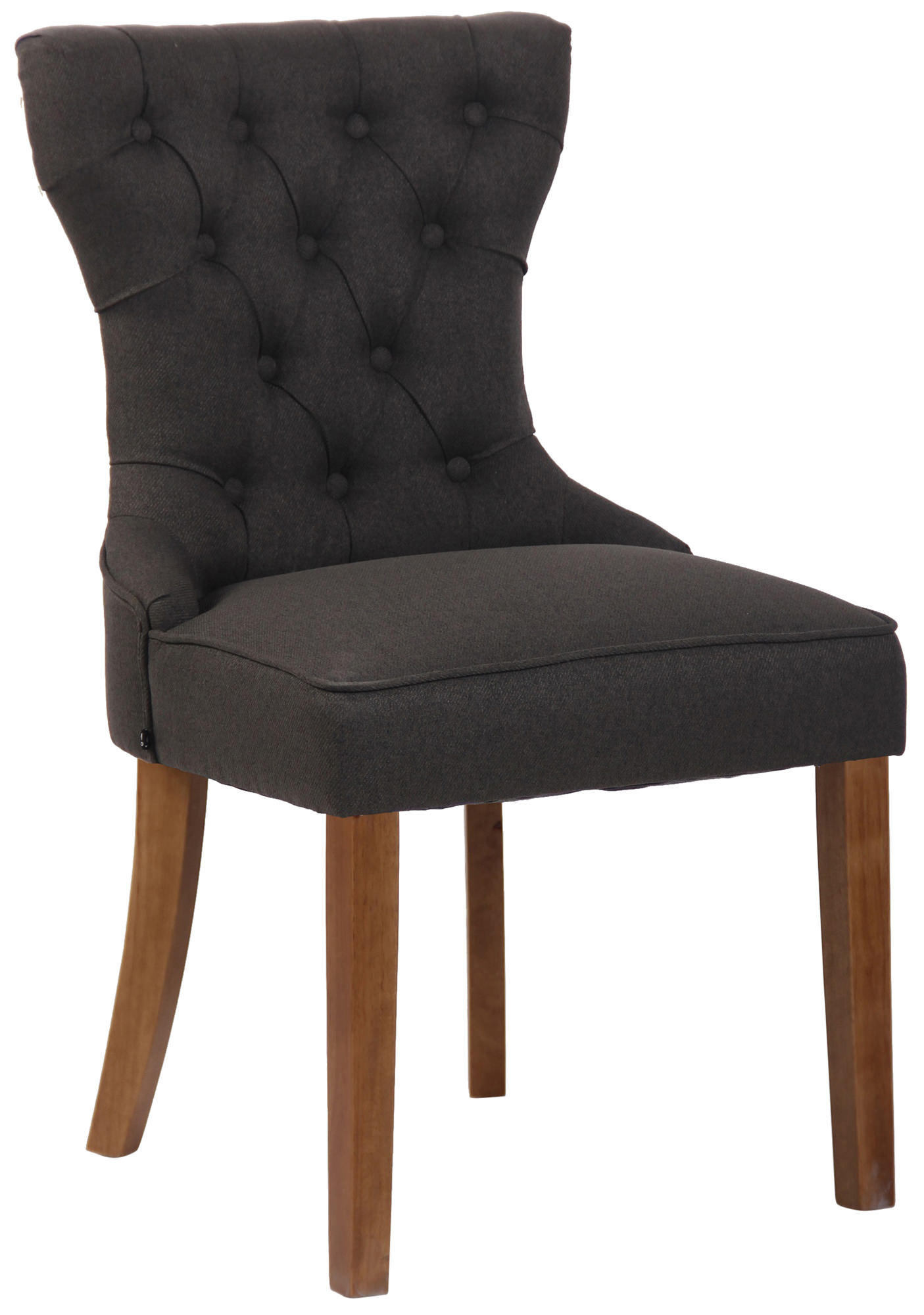 WOHNZIMMERSTUHL Stoff dunkelgrau - Dunkelgrau/Naturfarben, Holz/Textil (51/90/59cm) - CLP