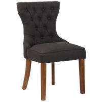 WOHNZIMMERSTUHL Stoff dunkelgrau - Dunkelgrau/Naturfarben, Holz/Textil (51/90/59cm) - CLP
