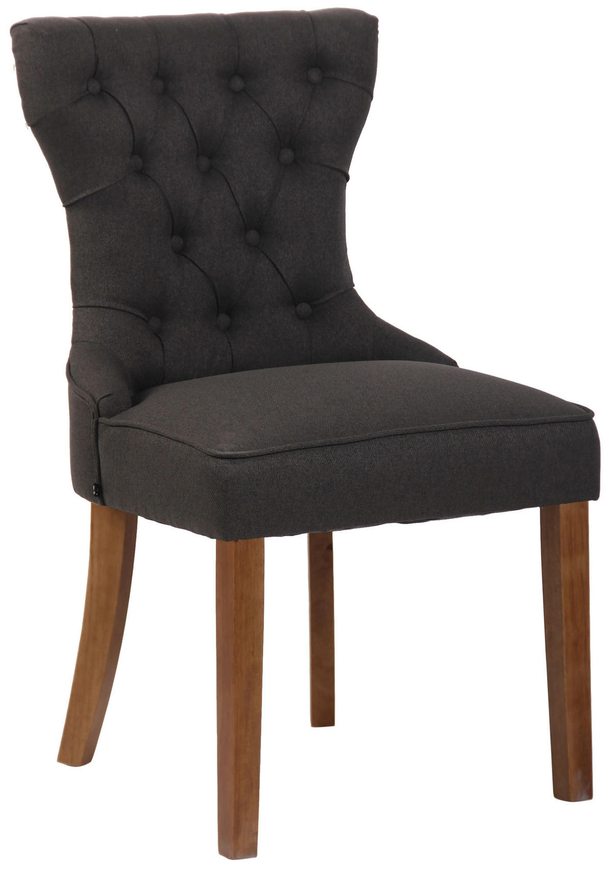 WOHNZIMMERSTUHL Stoff dunkelgrau - Dunkelgrau/Naturfarben, Holz/Textil (51/90/59cm) - CLP
