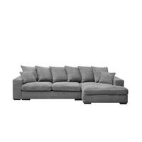 ECKSOFA Mit Schlaffunktion Und Bettkasten Couch L-form Gabon Stoff Zoom Grau Rechts - Grau, Holz (285/155cm) - Kaiser Möbel