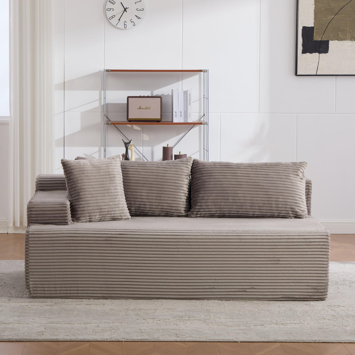 SOFAELEMENT 172/99/74.5 cm Grau Chenillestoff - Grau, Textil (99/74.5/172cm) - Oxeza