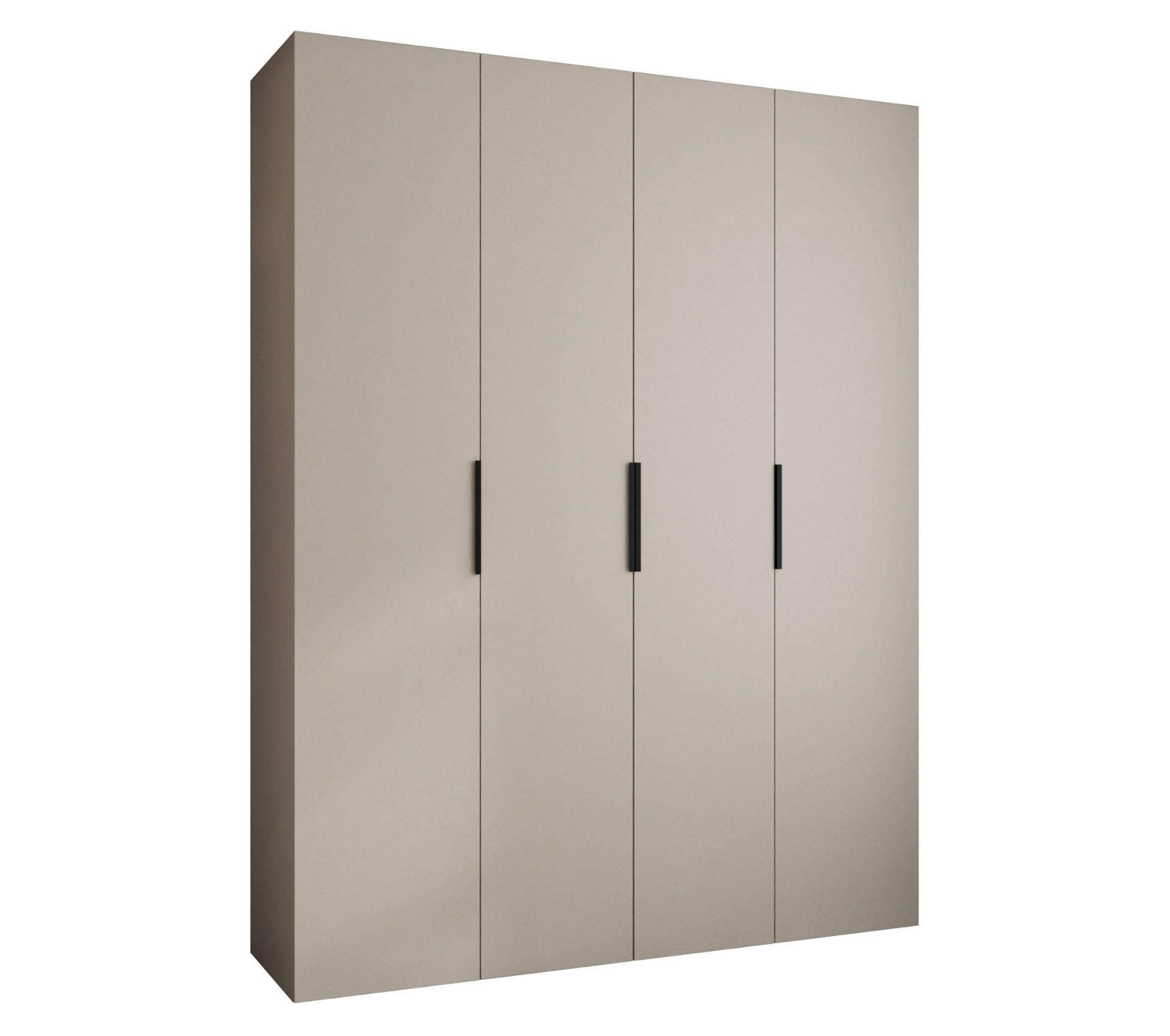 DREHTÜRENSCHRANK 245,5/190/50 4-türig - Kaschmir/Schwarz, Holz/Metall (190/245.5/50cm) - Abiks Möbel