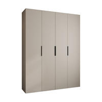 DREHTÜRENSCHRANK 245,5/190/50 4-türig - Kaschmir/Schwarz, Holz/Metall (190/245.5/50cm) - Abiks Möbel