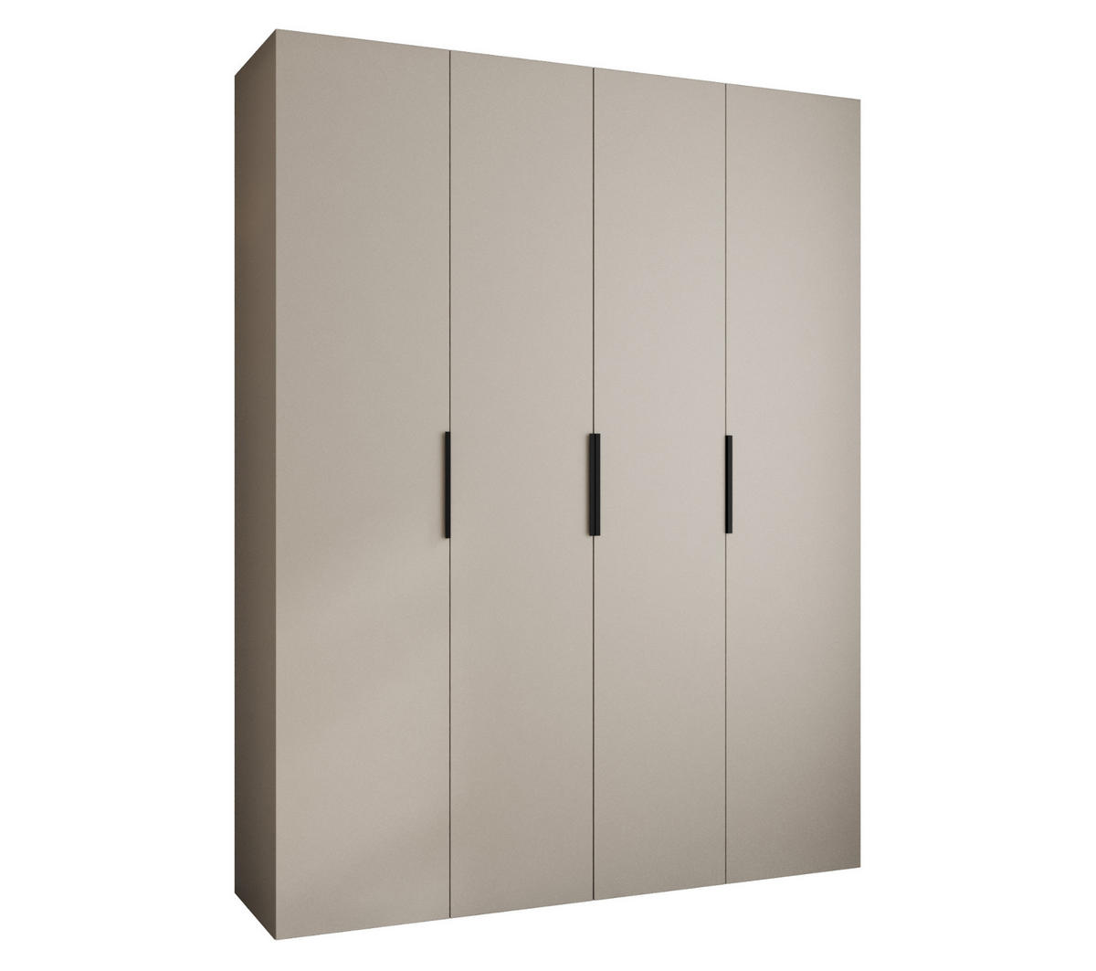 DREHTÜRENSCHRANK 245,5/190/50 4-türig - Kaschmir/Schwarz, Holz/Metall (190/245.5/50cm) - Abiks Möbel