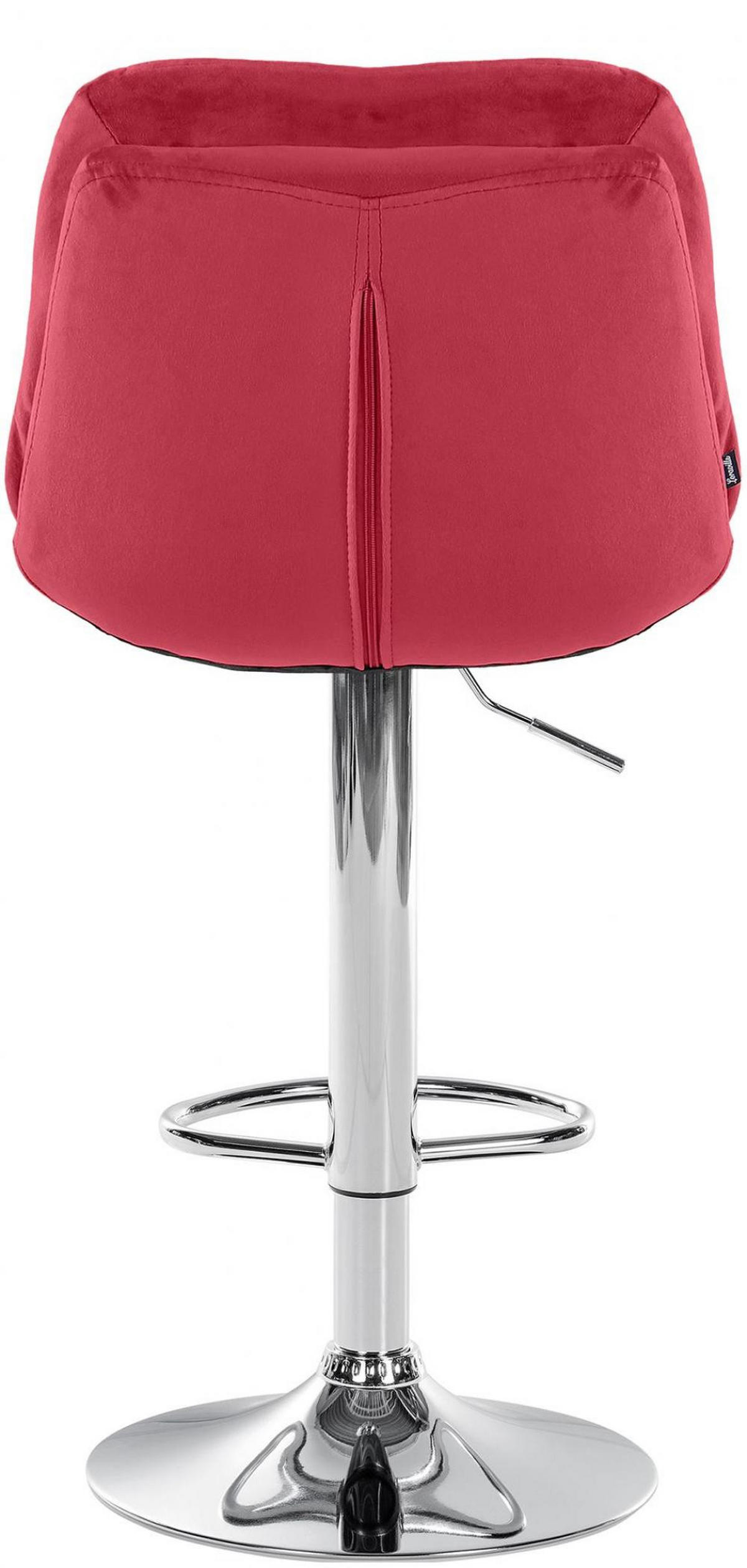 BARHOCKER Samt rot - Rot/Schwarz, Textil (46/94/54cm) - CLP