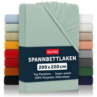 SPANNBETTLAKEN 2er-Set 200/220/30 cm Grün - Grün, Textil (200/220cm) - Blumtal