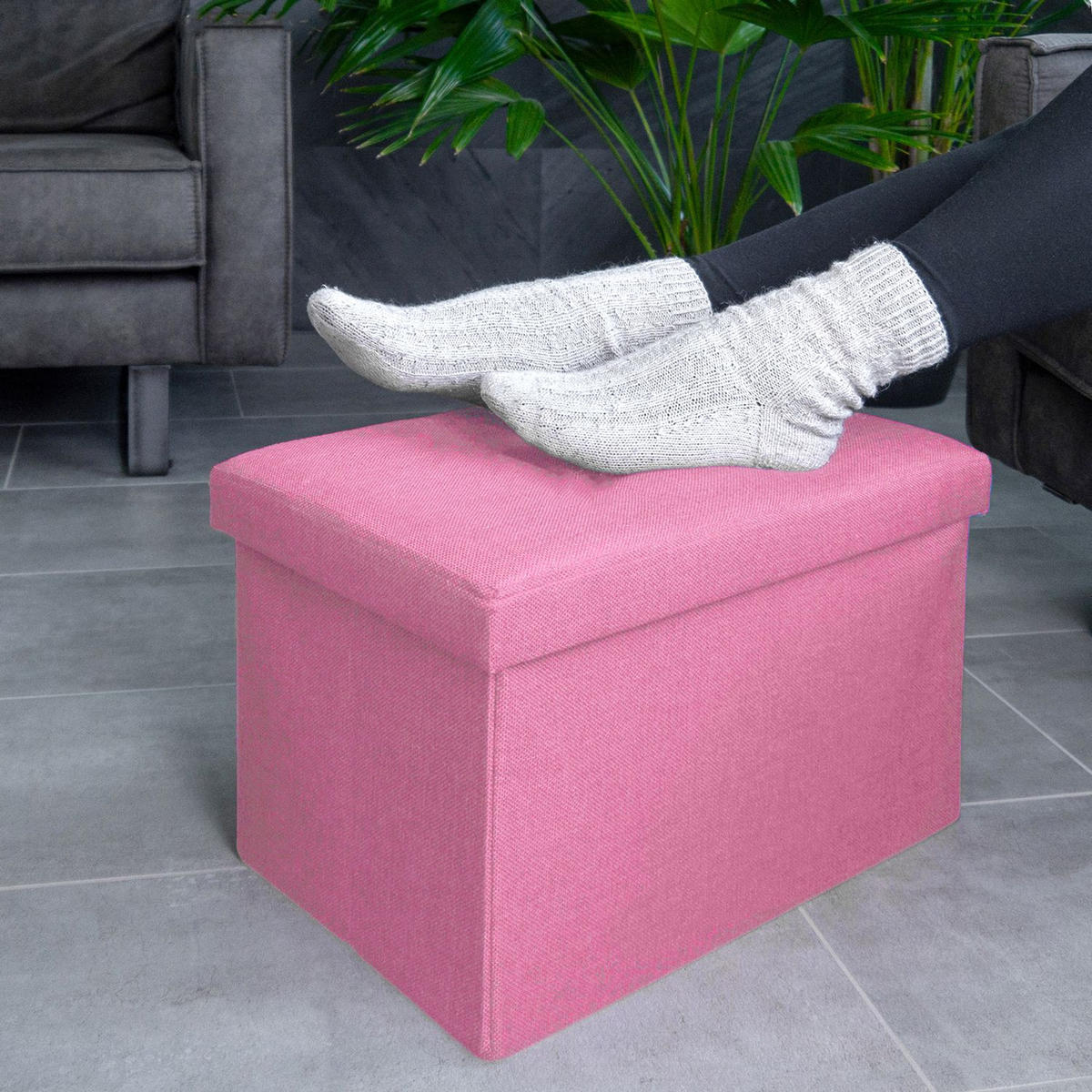 SITZBANK Faltbar 49/30/30 cm (Pink) - Pink, Textil (49/30/30cm) - Intirilife