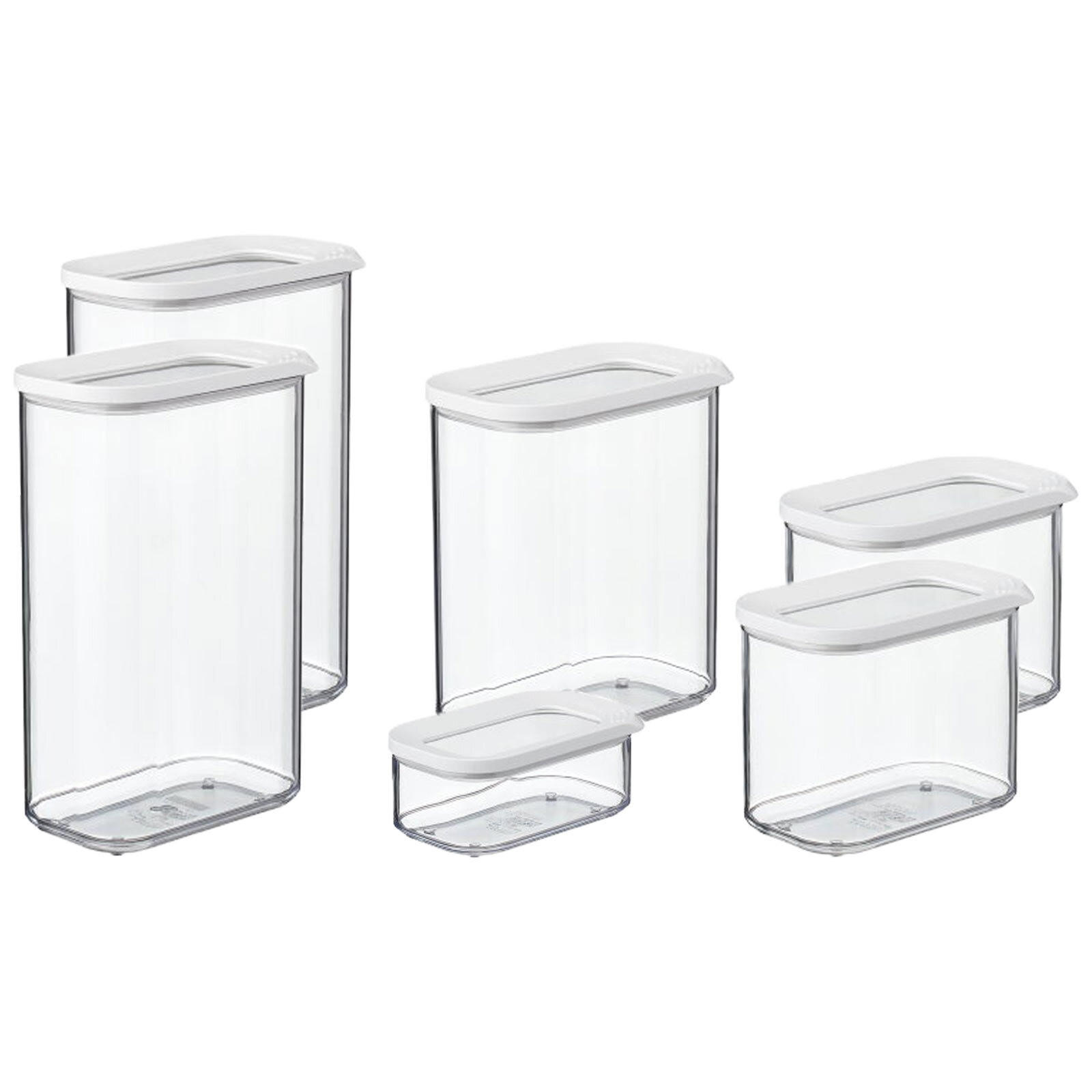VORRATSDOSEN Modula weiß 6er Set - Weiß, Kunststoff (1/1/1cm) - Mepal