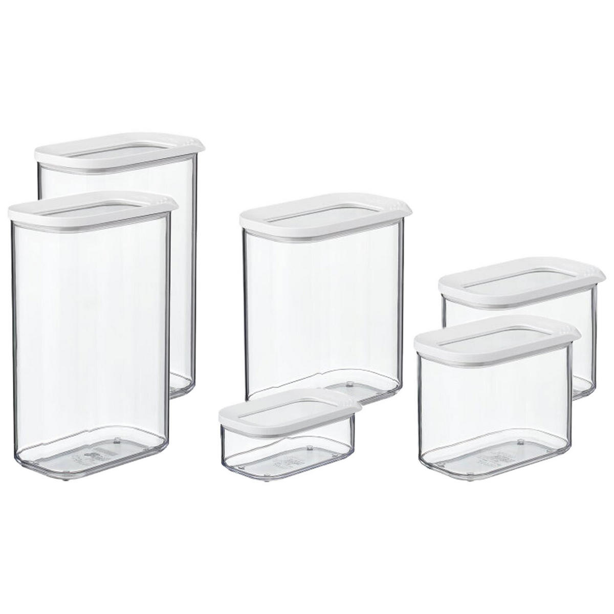 VORRATSDOSEN Modula weiß 6er Set - Weiß, Kunststoff (1/1/1cm) - Mepal