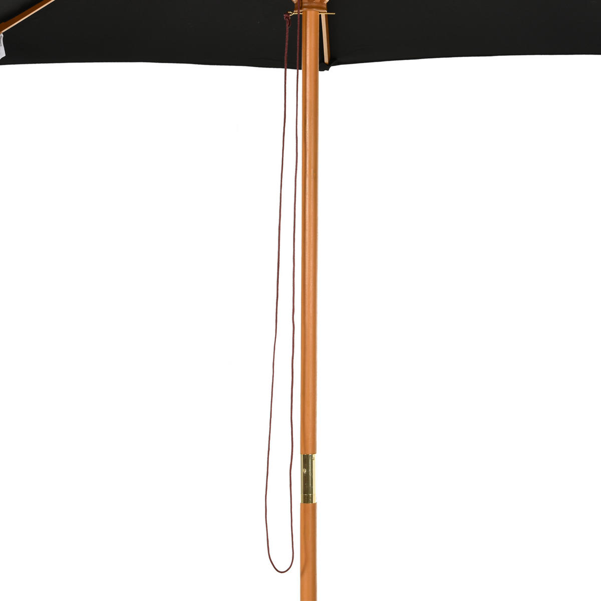 SONNENSCHIRM DE-05592 Aus Holz, Seilzug Schwarz - Schwarz, Holz (300/300cm) - ComfortXL
