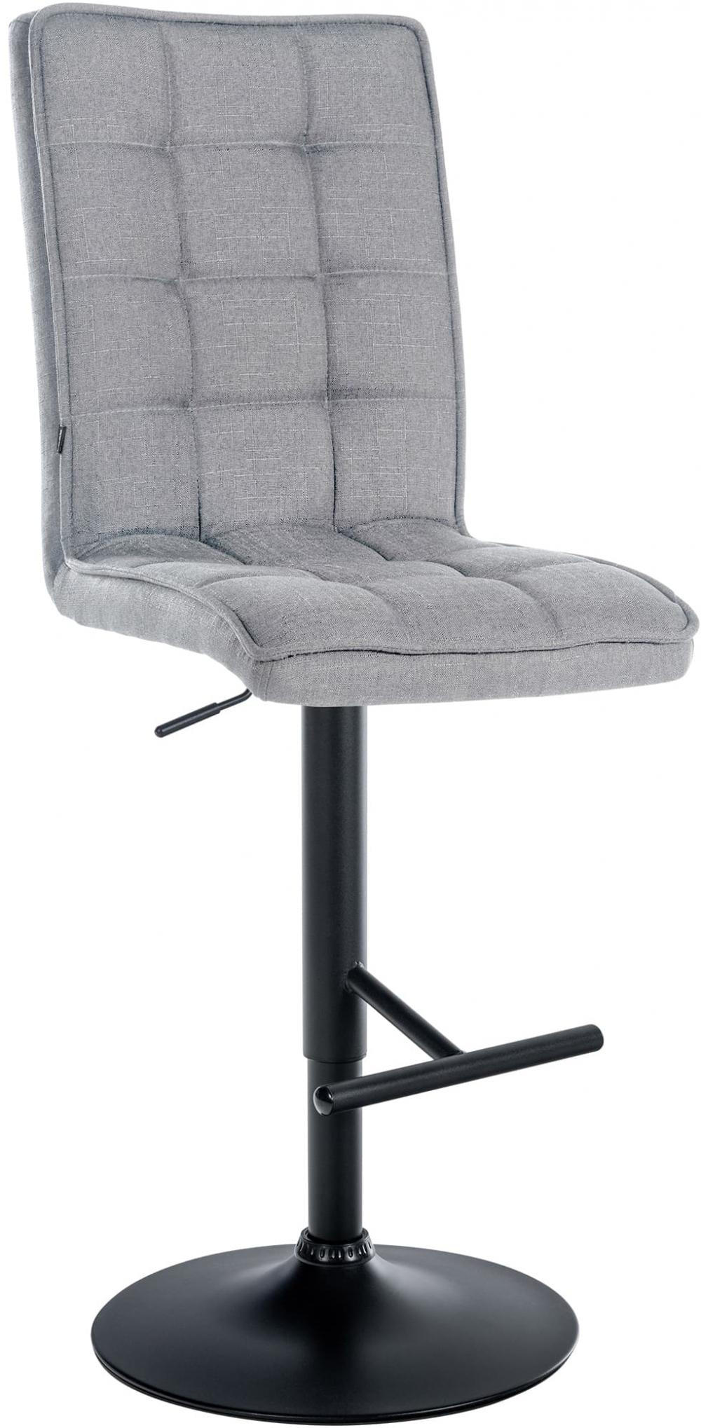 BARHOCKER Stoff hellgrau - Hellgrau/Schwarz, Textil/Metall (45/112/54cm) - CLP