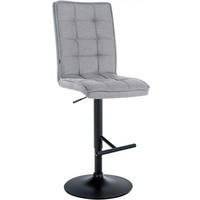 BARHOCKER Stoff hellgrau - Hellgrau/Schwarz, Textil/Metall (45/112/54cm) - CLP