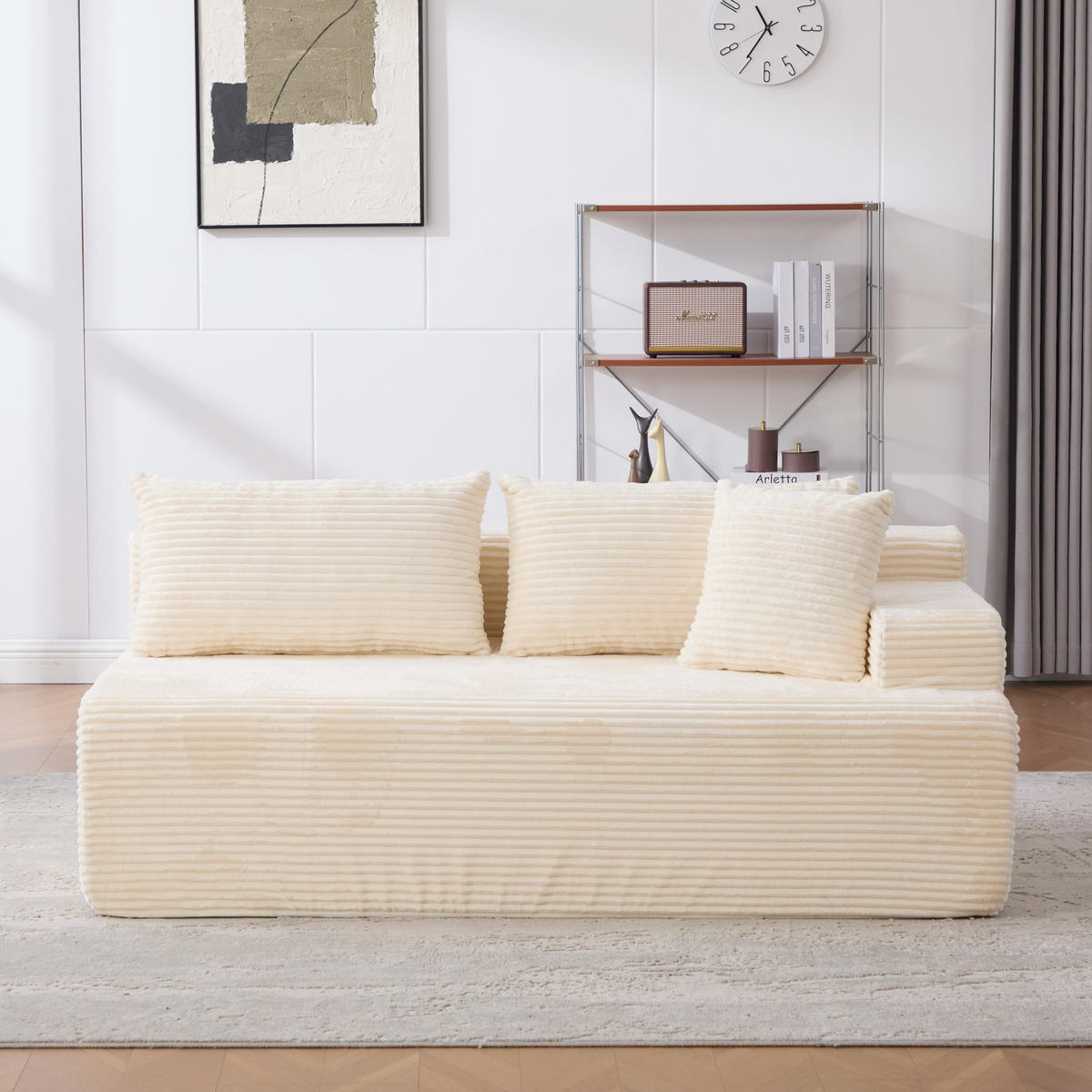 SOFAELEMENT 172/99/74.5 cm Beige mit rutschfestem Boden - Beige, Textil (99/74.5/172cm) - Oxeza