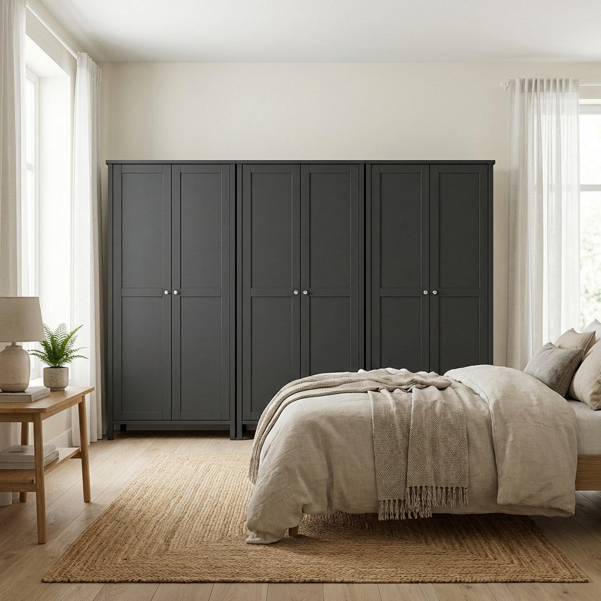 KLEIDERSCHRANK Tromsø Mokka lackiert 267/50/195 cm - Mokka, Holzwerkstoff (267/195/50cm) - ebuy24