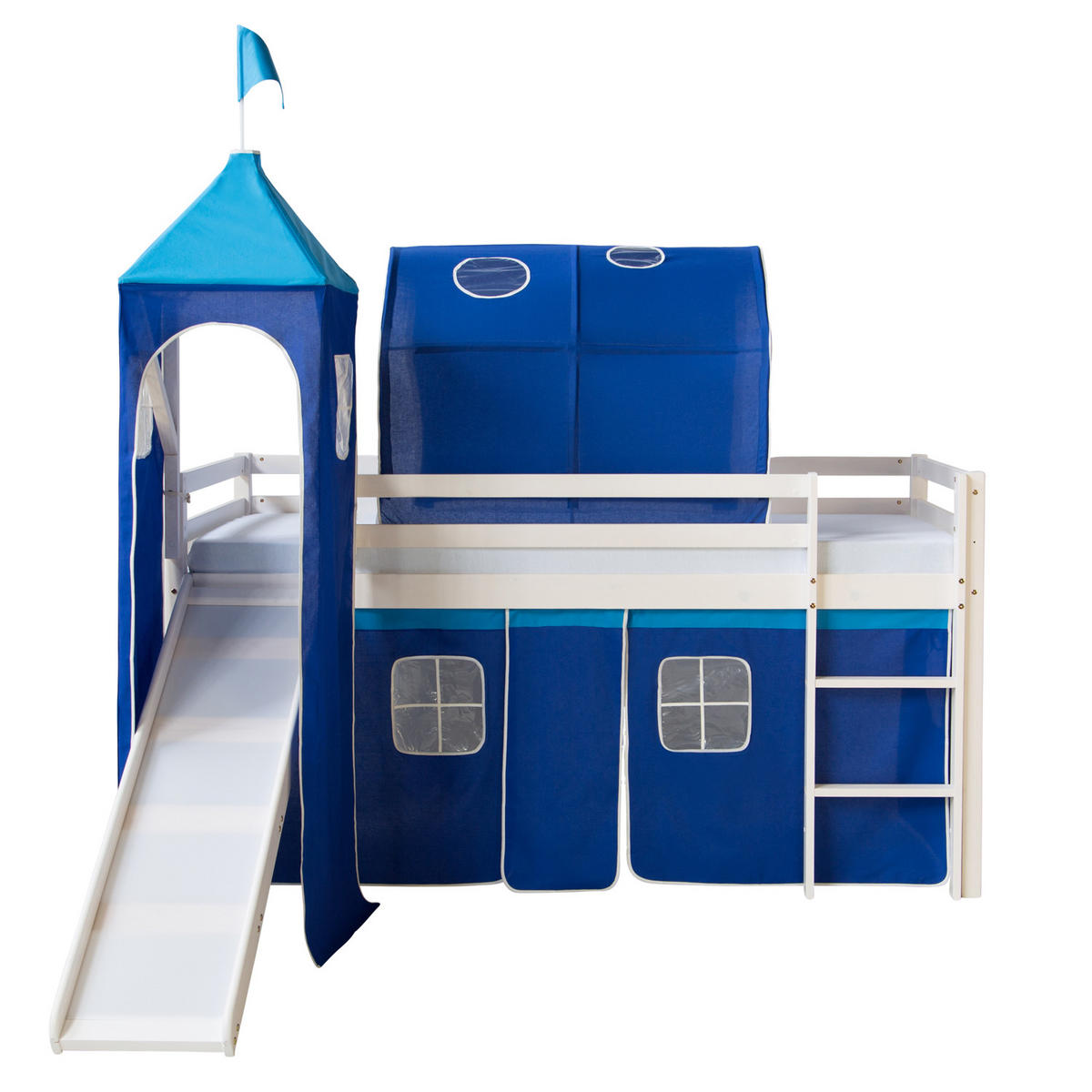 TUNNELSET für Hochbett 90 cm Blau - Blau, Textil (90/70/100cm) - Homestyle4u