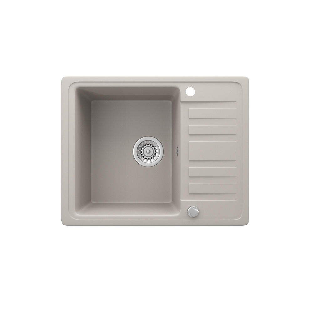 SPÜLBECKEN Beige 57.5 x 46 cm mit Trockenplatz - Beige, Keramik (57.5/19/46cm) - Bergstroem