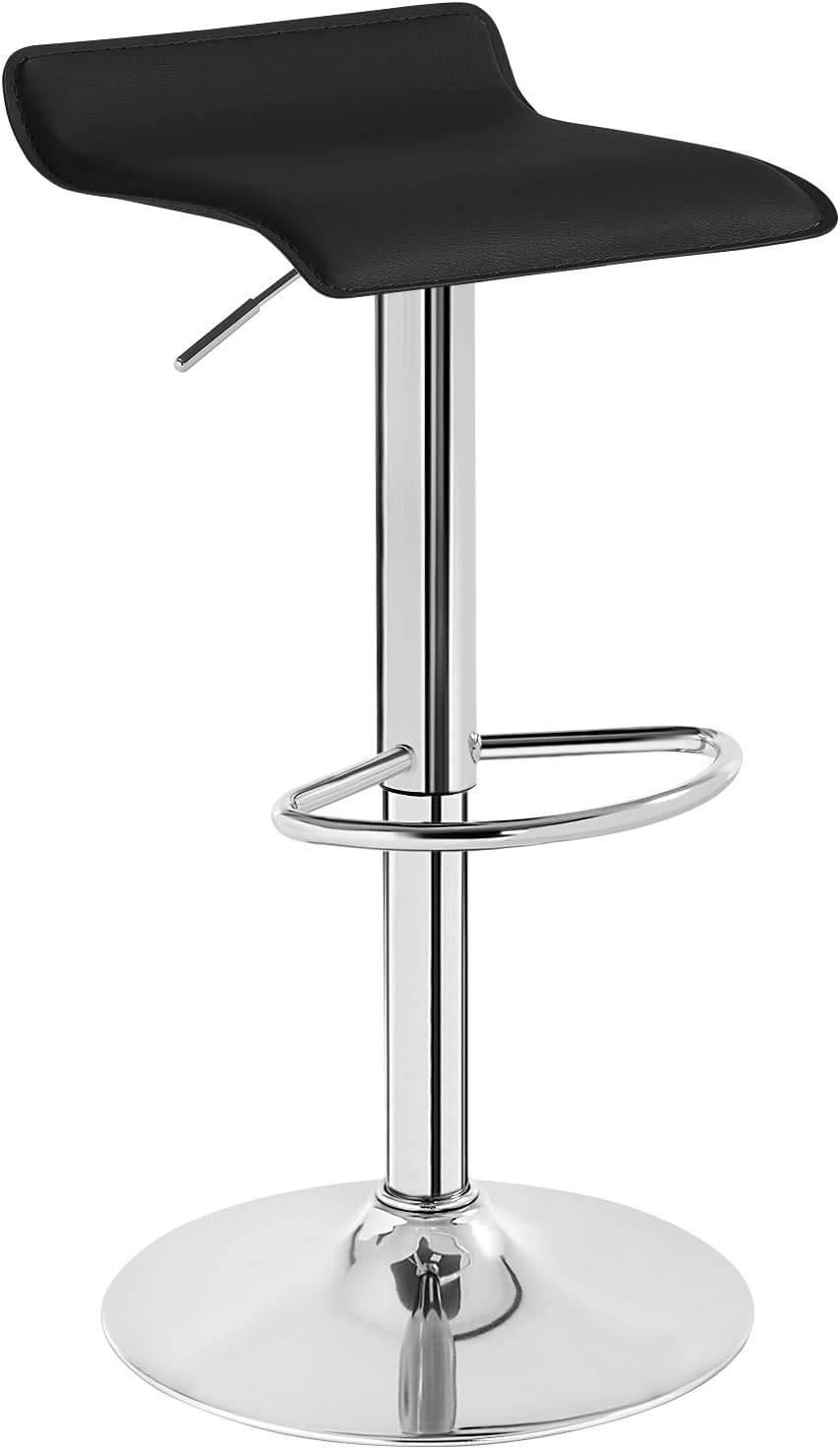 BARHOCKER, Höhenverstellbarer Barstuhl,aus Kunstleder Metall - Schwarz, Metall (38.5/84/39.5cm) - Woltu