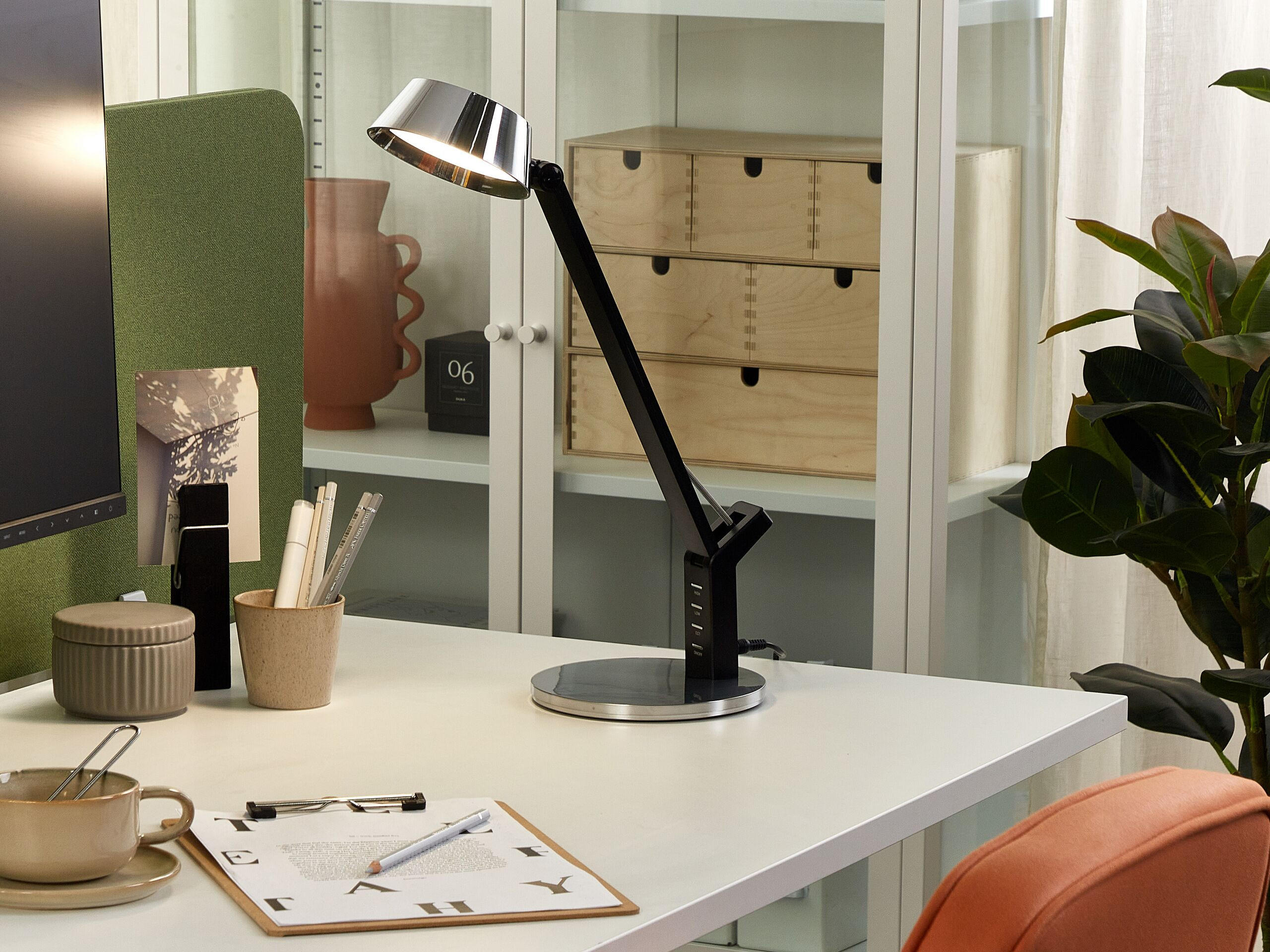 SCHREIBTISCHLAMPE Chamaeleon 17/17/40 cm - Silberfarben, Metall (17/17/40cm) - Beliani