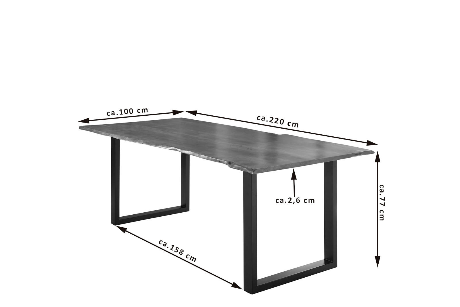 ESSTISCH LUBIN - Schwarz/Braun, Holz/Metall (100/220/77cm) - SAM