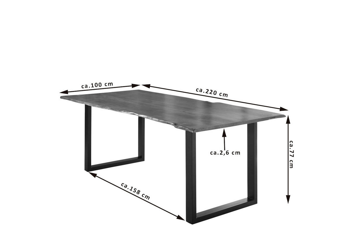 ESSTISCH LUBIN - Schwarz/Braun, Holz/Metall (100/220/77cm) - SAM