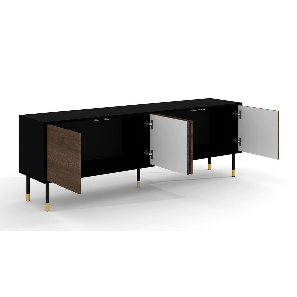 TV ORMARIĆ Rani Drvo i crno - crna, drvni materijal (180/60/40cm) - Petits-meubles