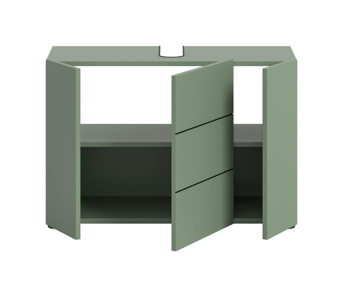 WASCHBECKENUNTERSCHRANK VIRA (B/H/T: ca. 82/56/34 cm) in Smoke Green/Smoke Green - Grün, Holz (82/56/34cm)