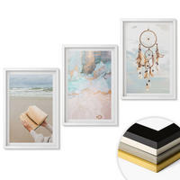 WANDBILDER 3er-Set - 40x60 cm Weißer Rahmen - Abstraktes Meeresbuch Boho - Weiß, Kunststoff (40/60cm) - ArtPrintCave