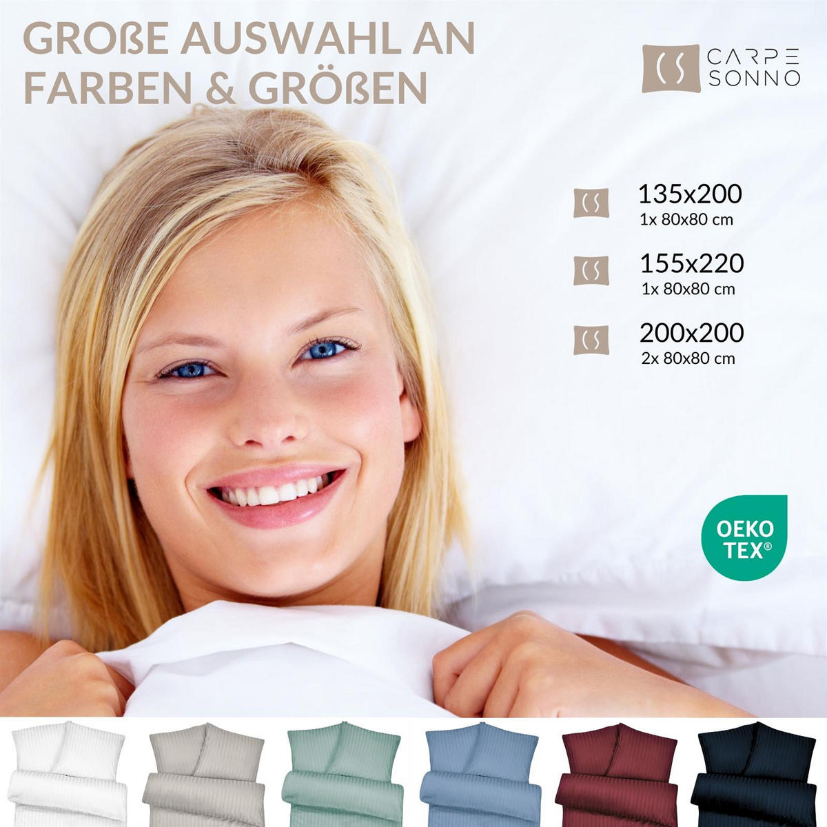 BETTWÄSCHE Damast 135x200 Silber Grau gestreift - Bettbezug aus 100% Baumwolle - Silberfarben, Textil (135/200cm) - Carpe Sonno