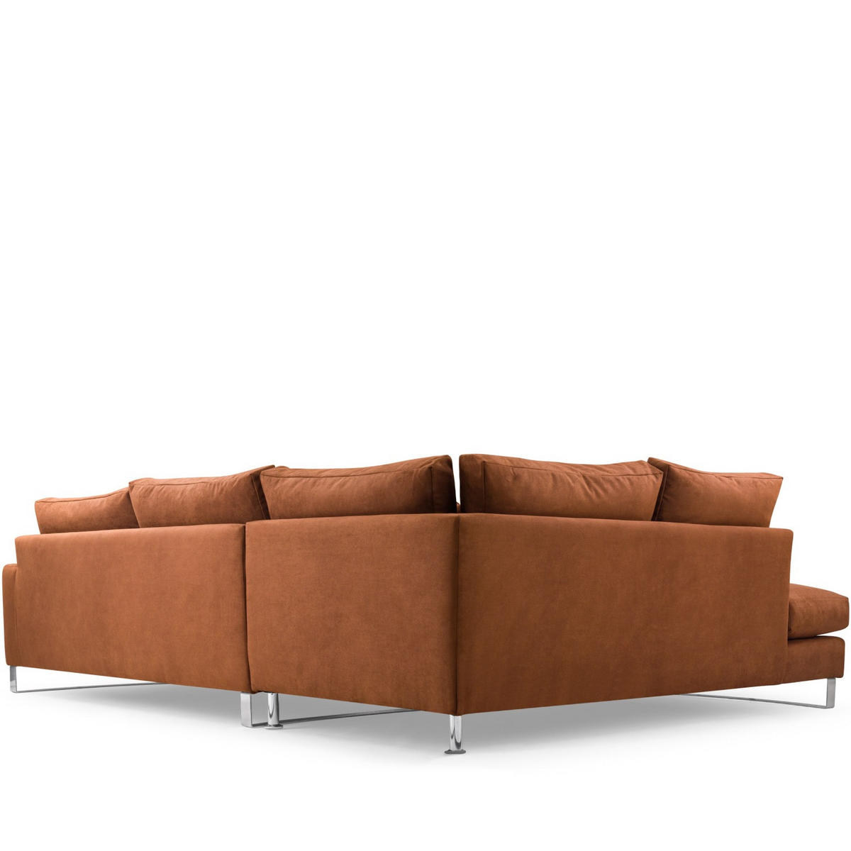 ECKSOFA LINKS BRENTIS Chenille-Stoff, Braun - Braun, Textil (314/224cm) - KONSIMO®