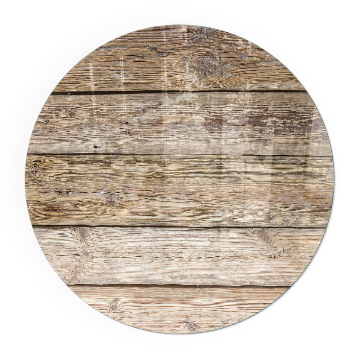 GLASPLATTE für Kamin Ø 80 cm - Beige, Glas (80/80/0.4cm) - TULUP