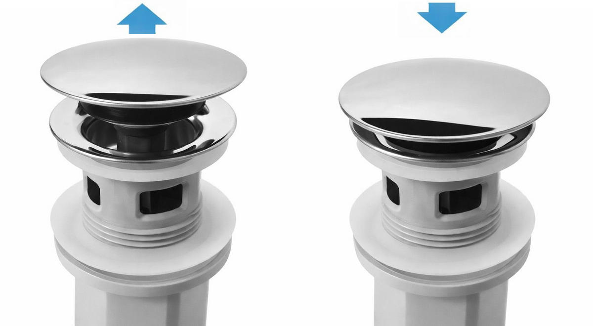 WASCHBECKEN-SIPHON Klik-klak Universal Rea Flow Chrome - Chromfarben, Metall (6.3/8.2/93cm) - REA