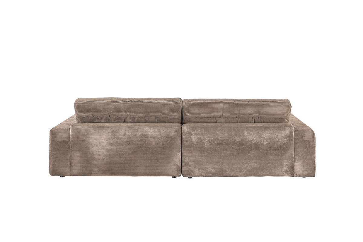 ECKSOFA LANA SOFA Taupe Cord - Taupe/Schwarz, Textil (296/205cm) - KAWOLA