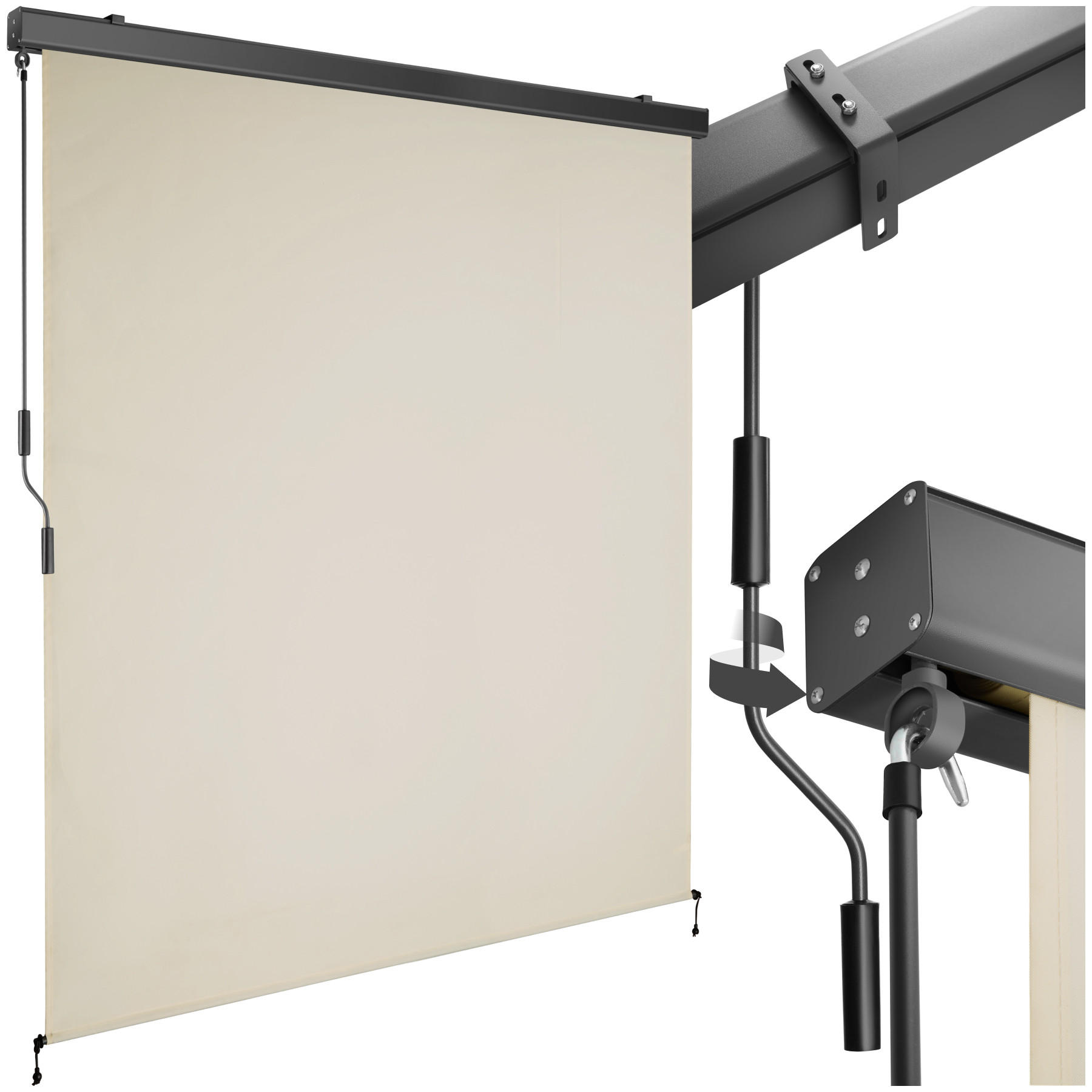 SENKRECHTMARKISE Eloise,inkl. Wandhaltern,beige - Beige, Kunststoff (160/250cm) - tectake