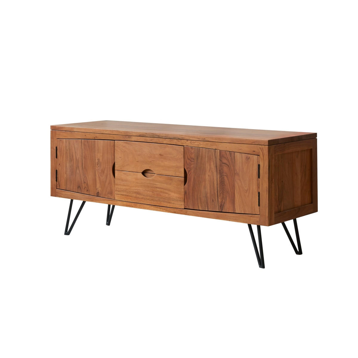 TV-SCHRANK Bonnie Dunkelbraun aus Akazie - Dunkelbraun, Holz (150/62/45cm) - Tikamoon