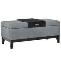 SITZBANK, Birkenholz, Dunkelgrau+Schwarz - Multicolor, Kunststoff (50/44/107cm) - HOMCOM
