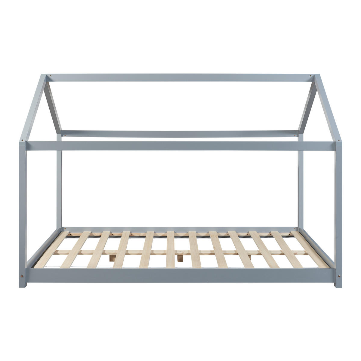 HAUSBETT Cerro - Grau, Holz (140/200cm) - [en.casa]