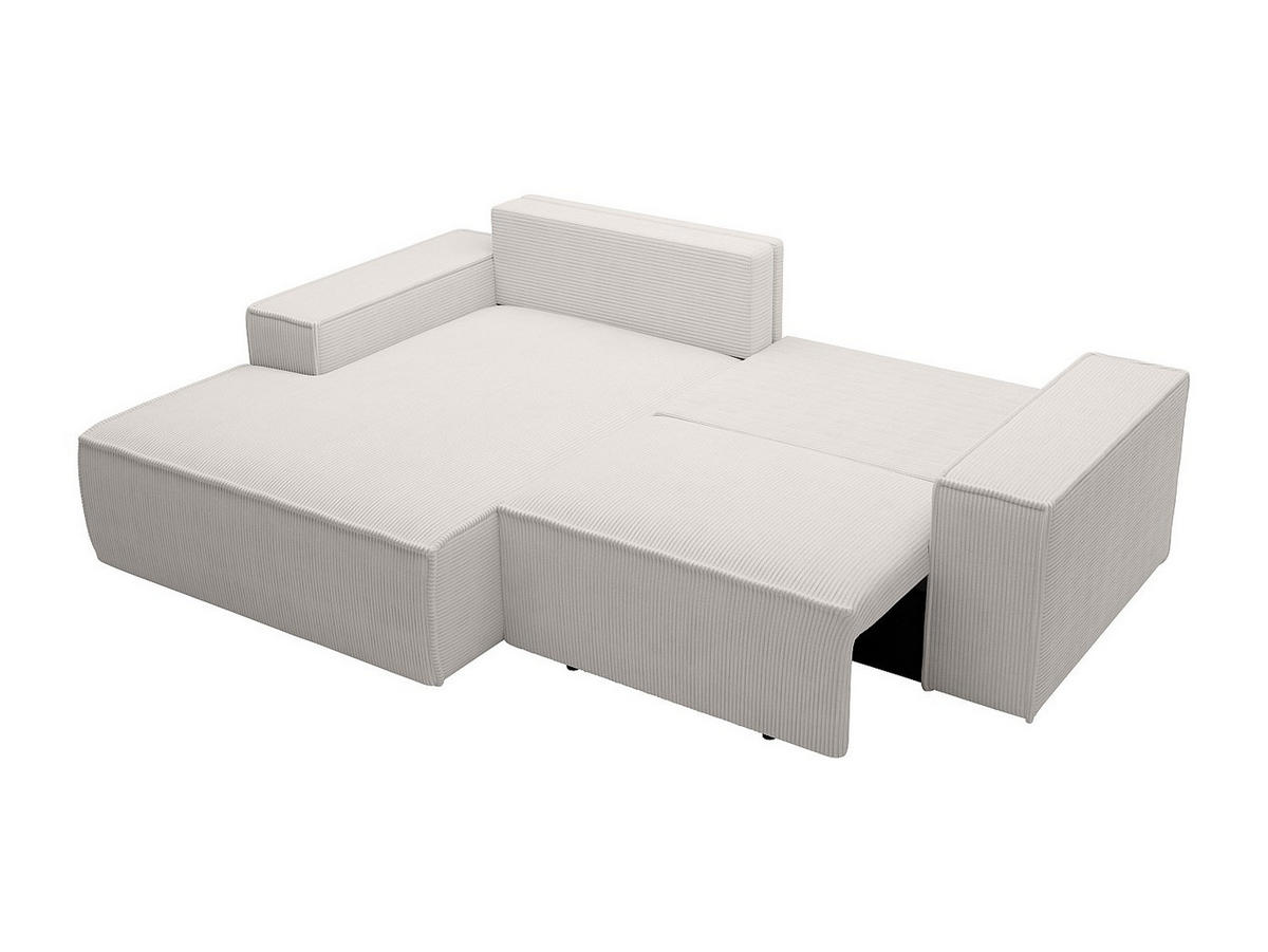 KLEINES Ecksofa mit Schlaffunktion - Ecke links - Cord - Beige - AMELIA - Beige, Textil (240/167cm) - Vente-Unique