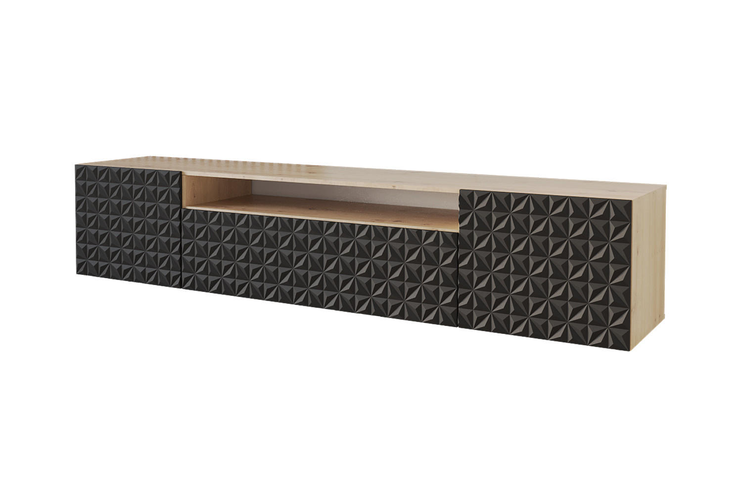 LOWBOARD VIRA-W 200x40x41 cm - Artisan / Schwarz - Schwarz, Holzwerkstoff (200/40/41cm) - ALTDECOR