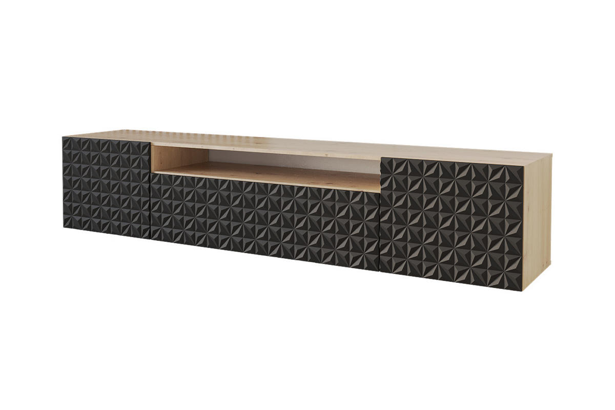 LOWBOARD VIRA-W 200x40x41 cm - Artisan / Schwarz - Schwarz, Holzwerkstoff (200/40/41cm) - ALTDECOR