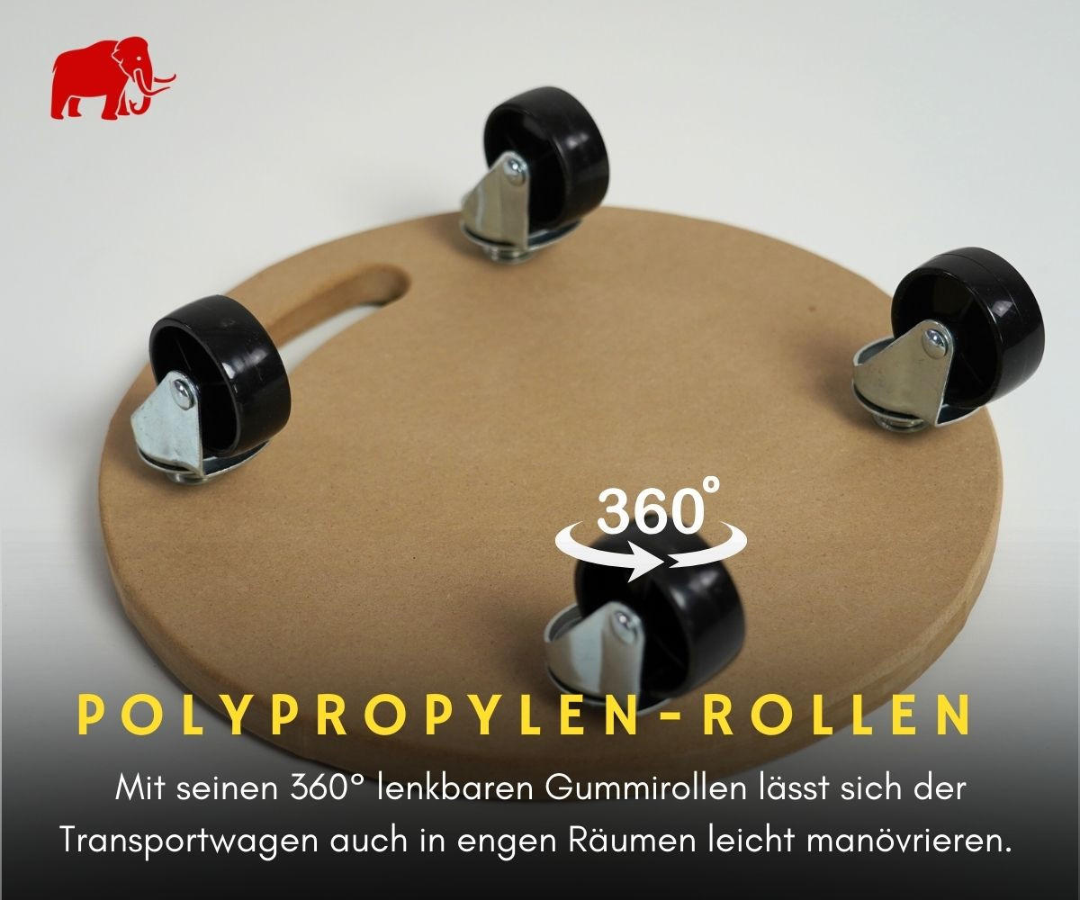 TRANSPORTROLLER 2er-Set Hercules mit 4 Rollen Rund 11x30x30 cm Traglast 100kg MDF Holzplatte Braun - Braun, Holzwerkstoff (30/30/11cm) - PROREGAL